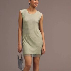 Anthropologie Mint Sleeveless Mesh Dress